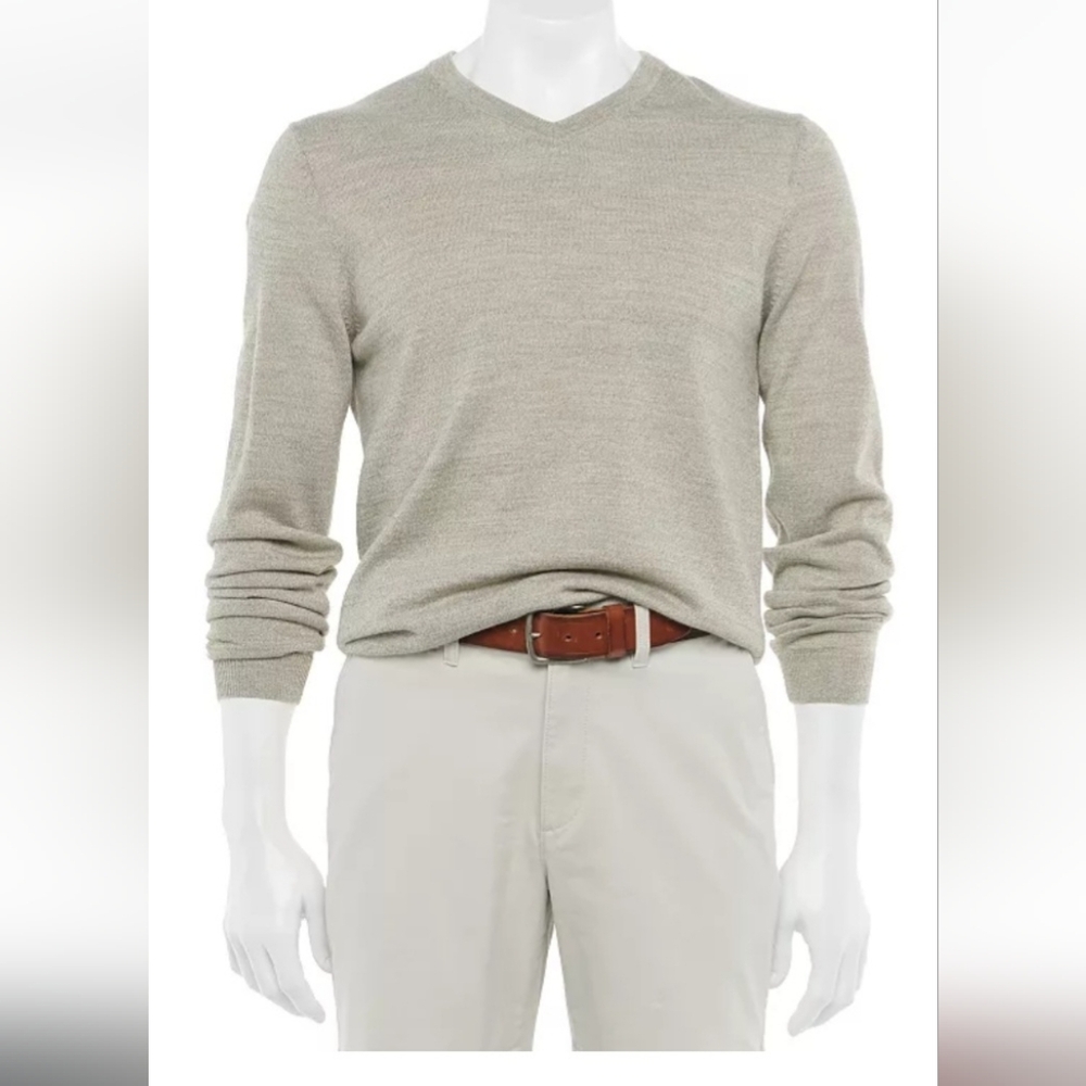 Apt. 9 "Seriously Soft" Merino Wool Blend V-Neck Sweater, Large, RN#73277
